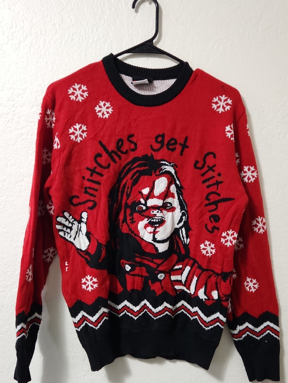 Chucky "Snitches Get Stitches" Holiday Sweater